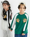 Tシャツ 子供服 キッズ スカジャン風発泡 プリント 男の子 女の子 トップス カットソー グリーン/ブラック 身長100~160cm ニッセン nissen
