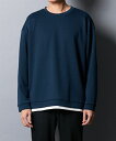 Tシャツ カットソー メンズ 重ね着風ダンボールTシャツ トップス グレージュ系/ダークブルー/ネイビー系/ブラック M/L/LL/3L ニッセン nissen