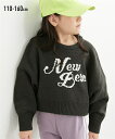 ニット 子供服 キッズ モール ロゴ セーター 女の子 冬 トップス プルオーバー サックス/チャコール 身長110~160cm ニッセン nissen