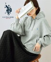 パーカー レディース U.S. POLO ASSN. 裏起毛ミディアム丈 冬 フーディ 黒/杢グレー S/M/L/LL ニッセン nissen