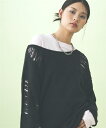 ニット セーター レディース ダメージルーズ トップス 冬 グレー/黒 M~L/L~LL ニッセン nissen