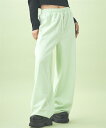 【最大30%OFF SALE!7/11 10:59まで】ワイドパンツ レディース スウェット パンツ ゆったり 体型カバー 美脚 ボトムス ズボン グリーン/杢グレー M~L/L~LL/LL~3L ニッセン nissen
