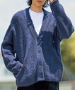 カーディガン メンズ シャギーヤーン グレージュ/チャコール/ブルー M~10L ニッセン nissen