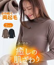 インナー レディース ふわぬく両起毛 ハイネック 長袖 2枚組 肌着 女性 黒+ブラウン S~10L ニッセン nissen