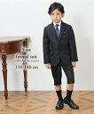 フォーマル スーツ 子供服 キッズ 卒園 入学 5点セット 二つボタン ジャケット + シャツ ハーフ パンツ ネクタイ +ポケット チーフ 男の子 入卒 入学式 卒業式 入園式 卒園式 黒 身長110/120/130/140cm ニッセン nissen