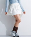 ミニスカート レディース フリルスカパン アイボリー/ブラック M~L ニッセン nissen