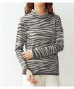 ニット セーター シニア ファッション ゼブラ柄ジャガード編み グレー系 M/L/LL ニッセン nissen