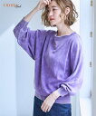 【店内全品対象★25%OFFクーポン配布中★先着1,000名限定 10/24 20時開始】ニット セーター レディース 綿混ドルマンスリーブビンテージ風 プルオーバー OtonaSMILE パープル系/黒系 L~6L ニッセン nissen