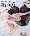 ブラジャー ショーツ セット レディース ラブリーロリータ ブラショーツ 女性 インナー パンツ パンティ ピンク/ブラック A70_M〜F80_L ニッセン ...