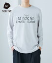 Tシャツ カットソー メンズ 長袖 プリント ロゴ柄 3L以上お腹ゆったり トップス グレージュ/黒杢 M~10L ニッセン nissen