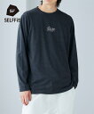 Tシャツ カットソー メンズ 長袖 プリント ワンポイント柄 3L以上お腹ゆったり トップス 黒杢/白 M~10L ニッセン nissen