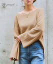 ニット セーター レディース リネン ライククルーネックゆるっと スモーキーグリーン/ベージュ/黒 S/M/L/LL/3L ニッセン nissen