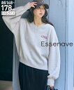 ニット セーター トールサイズ レディース 高身長 スウェット ライクロゴ Essenave 制服 オフィス 産前 産後 オートミール/ネイビー M~L/LL~3L/4L~5L ニッセン nissen