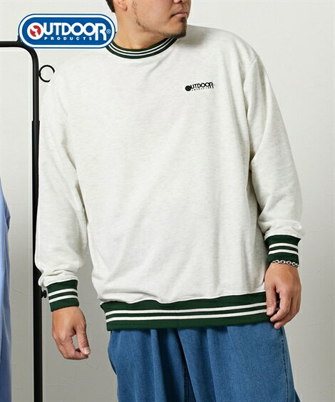 OUTDOOR トレーナー スウェット メンズ ワンポイント刺繍 トレーナーアウトドアプロダクツ ビッグ ラージ プルオーバー 67ネイビー/N2オートミール ...
