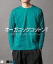 Tシャツ カットソー メンズ オーガニックコットン天竺クルーネックTシャツ トップス アイボリー/アクアマリン/オリーブ/ネイビー/ブラック M/L/LL ニッセン nissen