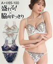 ブラジャー ショーツ セット レディース 脇高フラワー刺しゅう ブラショーツ 女性 インナー パンツ パンティ オフホワイト/ネイビー G70_M〜I95_4L...