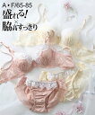 ブラジャー ショーツ セット レディース 脇高ゴージャスフラワー レース ブラショーツ 女性 インナー パンツ パンティ ピンク/ホワイト A70_M〜F85_...