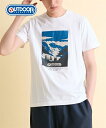 Tシャツ カットソー メンズ 綿100% グラフィック プリント 半袖 アウトドアプロダクツ トップス 66ブルーグレー/N0ホワイト/N9ブラック M/L/LL ニッセン nissen