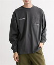 Tシャツ カットソー メンズ 綿100% ヘビーウェイト刺しゅう デザイン 長袖 春 秋 トップス スミクロ/ダスティーブルー/ブラック/ホワイト M/L/LL ニッセン nissen