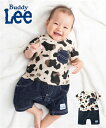 ロンパース カバーオール ベビー Buddy Lee バディ リー カウ柄切替え 半袖 カバー オール 男の子 女の子 ショートオール ミニオール プレオール 赤ちゃん服 ベージュ/ホワイト 身長70/80cm ニッセン nissen
