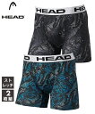 ボクサーパンツ メンズ Head ヘッド ストレッチ 前閉じ 2枚組 インナー 男性下着 黒+ブルー M/L/LL/3L ニッセン nissen