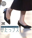 レディース ぴたっプス ポインテッドトゥ5cmヒール パンプス 低反発中敷 ワイズ3E 靴 シューズ 黒 スムース 22〜26cm ニッセン nissen