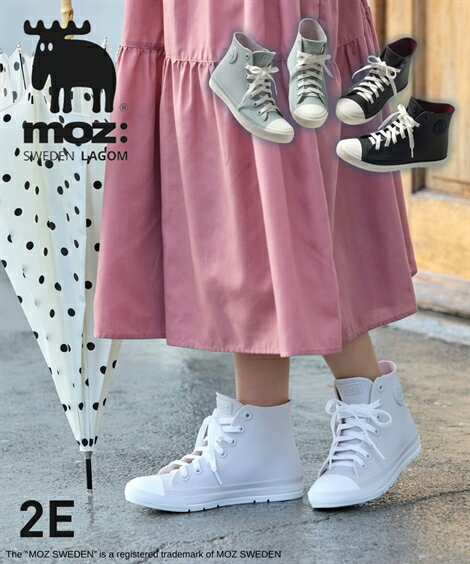 レディース moz 防水ハイカット スニーカー 靴 シューズ サックス/ベージュ/黒 24.0〜24.5cm/24.5〜25.0cm/23.0〜23.5cm/2...