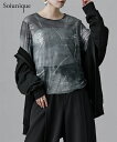Tシャツ カットソー レディース ニュアンス柄シアークルーネック プルオーバー Soiunique ブラック M ニッセン nissen