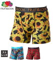 ボクサーパンツ メンズ Fruit of the Loom ストレッチ 前閉じ 春 夏 秋 冬 インナー 男性下着 アメリカンチェリー柄 赤系 /向日葵柄 イエロー系 /熱帯魚柄 ブルー系 M/L/LL ニッセン nissen