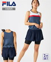 FILA 水着 フィットネス 競泳 レディース 水陸両用 キュロット ボトムセパレート 315-608 春 夏 秋 冬 水泳 トレーニング 運動 ジム ネイビー/ブラック 9~19号 ニッセン nissen