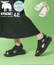 大きいサイズ レディース ゆったり幅広 moz モズ 超軽量 ニット デザイン サンダル ワイズ4E 夏 靴 シューズ ホワイト/黒 23.0~23.5/24.0~24.5/25.0~25.5/26.0~26.5cm ニッセン nissen