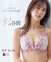 ブラジャー レディース Vにバストをひき寄せる Vの谷間 ( トリンプ ) 春 夏 秋 冬 インナー 女性 ネイビー/ピンク B70~F95 ニッセン nissen