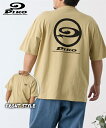 Tシャツ カットソー メンズ バック プリント 半袖 PIKO 夏 ビッグ ラージ トップス イエローベージュ/ブラック 3L/4L/5L ニッセン nissen