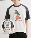 Tシャツ カットソー メンズ ユーズド加工ミッキー プリント 半袖 夏 トップス 27アイボリー/48チャコール/65ダスティーサックス | M/L/LL | ニッセン nissen