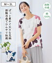 Tシャツ カットソー ルクリアの花 プリント アトランダム 夏 グリーン系/ピンク系/ブルー系 | M/L/LL/3L | ニッセン nissen
