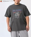 【全品対象クーポン配布中★先着100名 50%OFF★先着3,000名 25%OFF!6/4 20時開始】Tシャツ カットソー メンズ 綿100% ヴィンテージ風 ロック プリント 半袖 TOM and JERRY トムとジェリー 夏 大きいサイズ トップス 50スミクロ/90アイボリー | 3L/4L/5L | ニッセン nissen