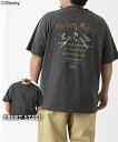【全品対象クーポン配布中★先着100名 50%OFF★先着3,000名 25%OFF!6/4 20時開始】Tシャツ カットソー メンズ 綿100% ヴィンテージ風 ロック プリント 半袖 Mickey Mouse ミッキーマウス 夏 大きいサイズ トップス 27アイボリー/48スミクロ | 3L/4L/5L | ニッセン nissen