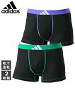 ボクサーパンツ メンズ adidas アディダス 吸汗速乾 メッシュ 前開きボクサーパンツ 2枚組 春 夏 秋 冬 インナー 男性下着 黒系2枚組 | M/L/LL | ニッセン nissen