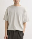 Tシャツ カットソー メンズ 接触冷感 吸汗速乾 裾ドロスト 半袖 夏 トップス 16グレージュ/48スミクロ | M/L/LL | ニッセン nissen
