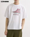 Tシャツ カットソー メンズ ステッチ刺しゅう 半袖 Tシャツコンバース 夏 トップス 09ホワイト/48ブラック | M/L/LL | ニッセン nissen