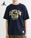 トップス Tシャツ カットソー メンズ カレッジロゴビンテージ プリント 半袖 Tシャツキャプテンスタッグ 夏 グリーン/ネイビー/ホワイト ニッセン nissen