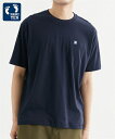 トップス Tシャツ カットソー メンズ 天竺 バック プリント ハンテン 夏 BL5 ネイビー/NE2 シロ ニッセン nissen