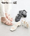 靴(シューズ) 【ゆったり幅広】la farfa SHOES(ラファーファ)リボンストラップサンダル(ワイズ4E相当) ニッセン nissen