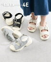靴(シューズ) 【ゆったり幅広】la farfa SHOES(ラファーファ)厚底ストラップサンダル(ワイズ4E相当) ニッセン nissen