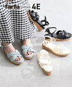 靴(シューズ) 【ゆったり幅広】la farfa SHOES(ラファーファ)厚底ウェッジサンダル(ワイズ4E相当) ニッセン nissen