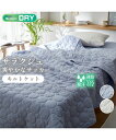 吸汗速乾 サラクシュ サッカー キルトケット 夏 寝具 ブルー/ホワイト シングル ニッセン nissen
