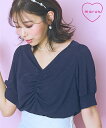 Tシャツ カットソー レディース ハートネック デザイン トップス marun 夏 ダークネイビー/ピンク | L~10L | ニッセン nissen