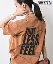 Tシャツ カットソー レディース 綿100% ピグメント染ロゴ プリント シックスタイル 夏 チャコール/ブラウン | M~10L | ニッセン nissen