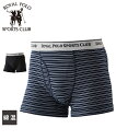下着・インナー ボクサーパンツ メンズ ROYAL POLO SPORTS CLUB 綿混先染めボーダー 前開きボクサーパンツ 春 夏 秋 冬 インナー 男性下...