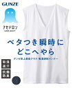 下着・インナー 【GUNZE アセドロン】Vネックスリーブレスシャツ(吸湿速乾・抗菌防臭) ニッセン nissen